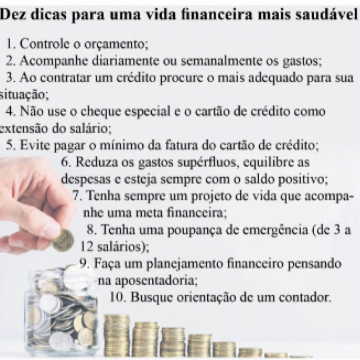 Dez dicas para uma vida financeira mais Saudável