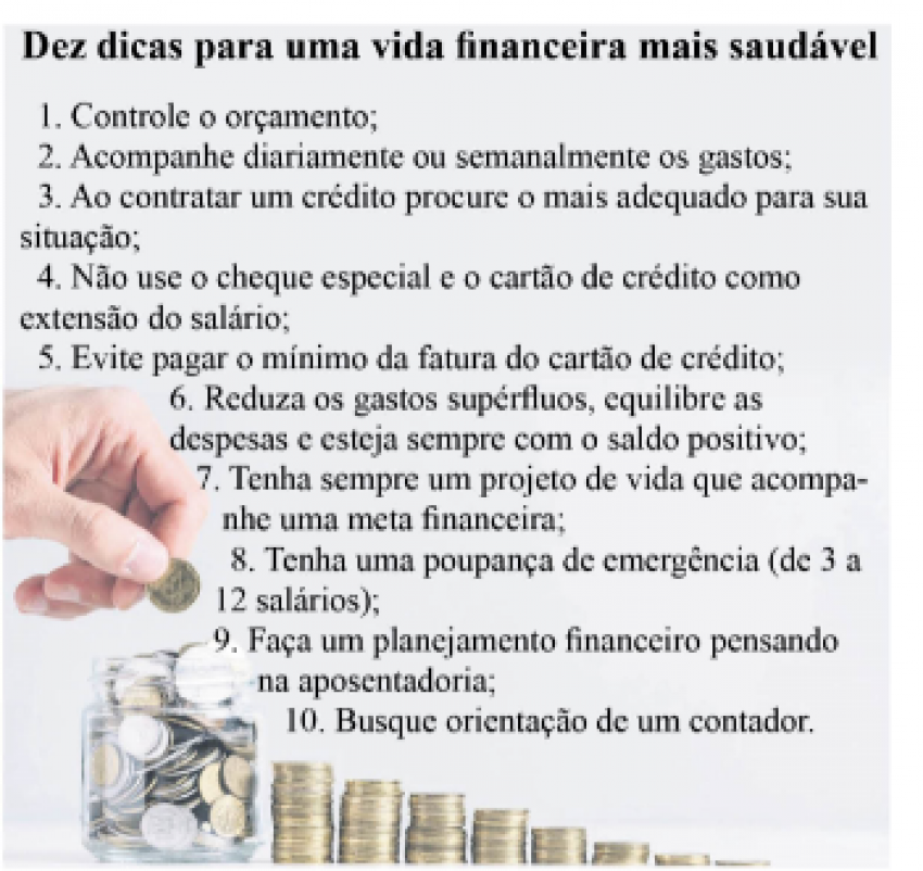 Dez dicas para uma vida financeira mais Saudável