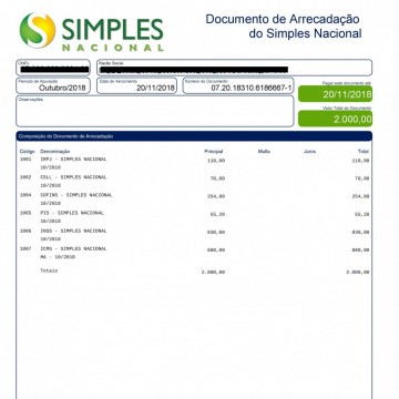 Novo modelo do Documento de Arrecadação do Simples Nacional (DAS)